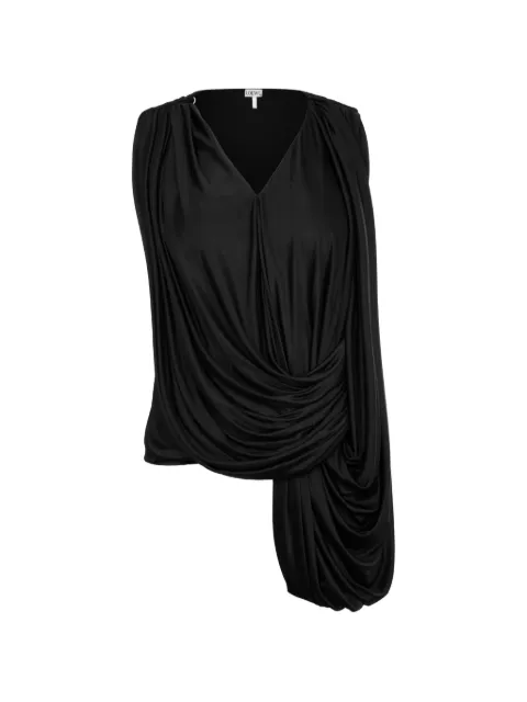 LOEWE draped V-neck top Black S359Y07XAP