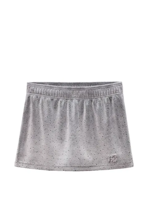 Alexander Wang mid-rise mini skorts in crushed velour Grey 4CC1265360
