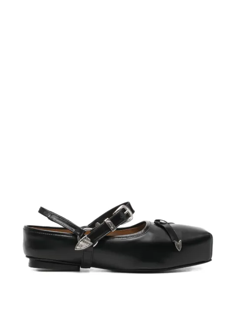 Toga Pulla detachable-strap leather loafers Black FTGPW145109009