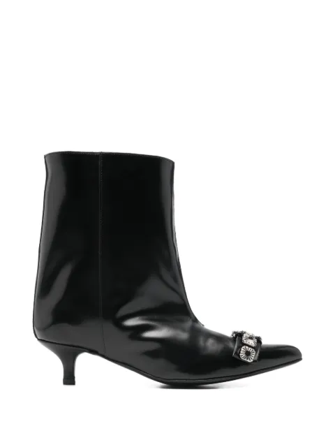 Toga Pulla toe-embellishment pointed-toe leather boots Black FTGPW145809009
