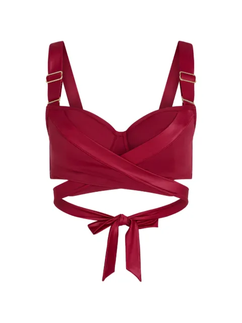 Marlies Dekkers cross strap unpadded balcony bikini top Red 37732