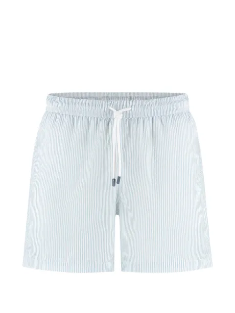 Fedeli Madeira drawstring striped beachwear shorts White TU000326F30057