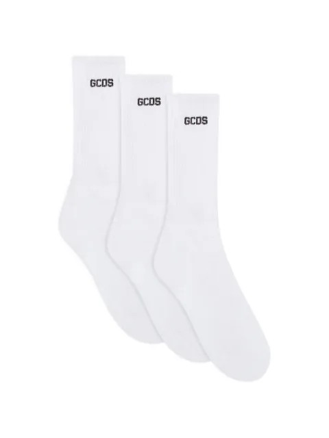 GCDS logo-detail socks (set of three) White Z0UEQQ314J120