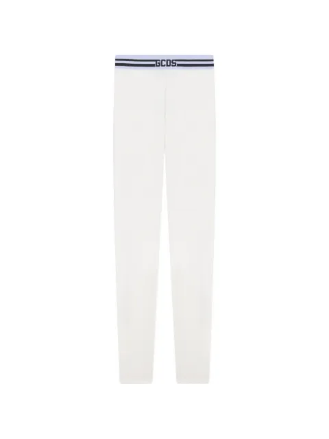 GCDS logo-waistband leggings White Z0WEQI186J012