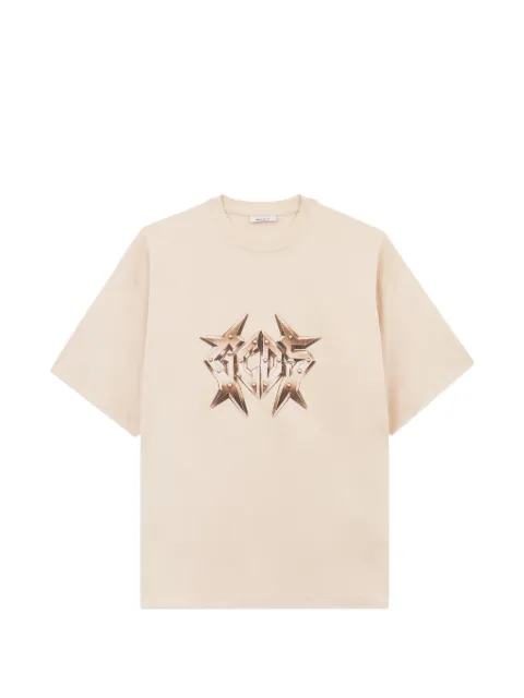 GCDS studded logo-detail T-shirt Neutrals C1MWQC061J079