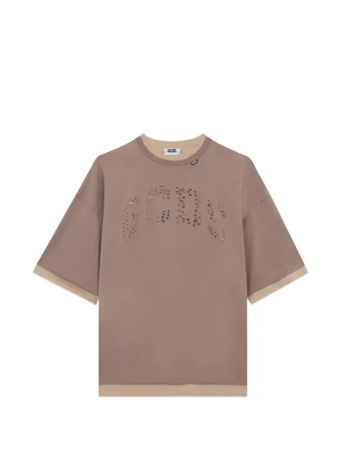 GCDS logo-detail T-shirt Brown C1MBQC076J080
