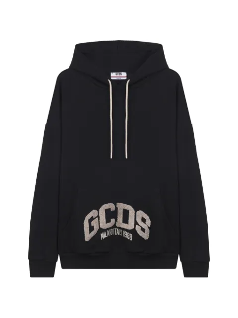 GCDS logo-patch hoodie Black C1MEQE117F004