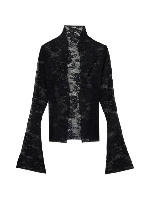 GCDS flared lace shirt Black C1WBQH176T088