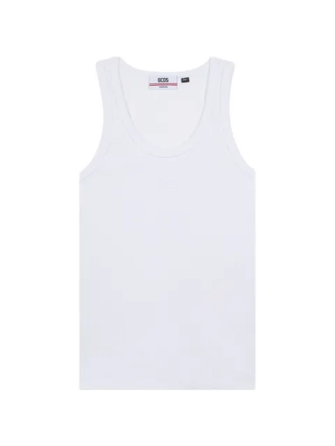 GCDS logo-embroidery tank top White C1WEQC050J103