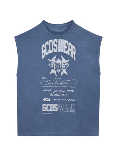 GCDS printed sleeveless T-shirt Blue C1WWQC099J079