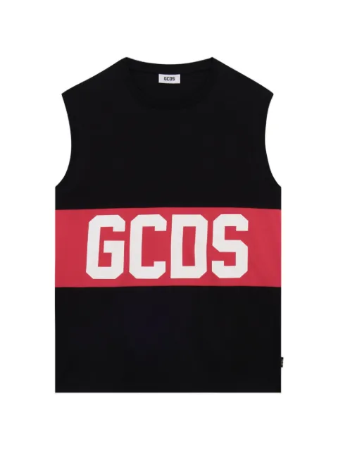 GCDS logo sleeveless T-shirt Black Z0MLQC104J101