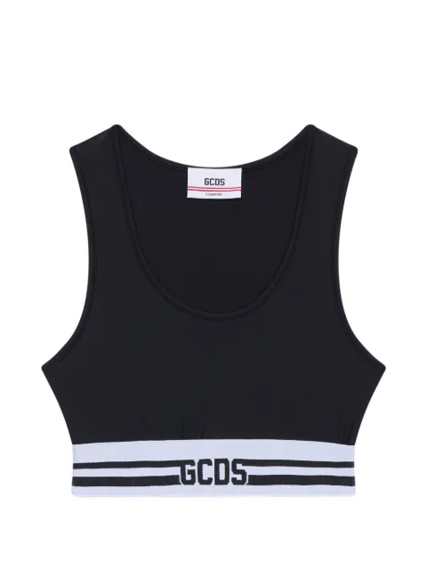 GCDS logo-detail crop top Black Z0WEQG057J012
