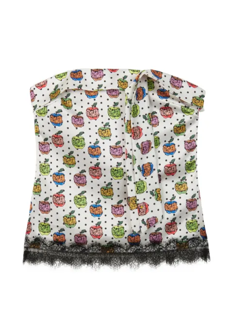 GCDS Apple-print bandeau top White C1WBQG321G090