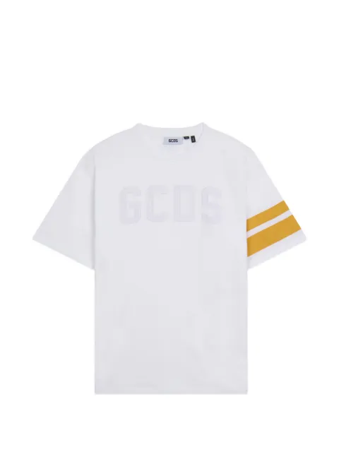 GCDS front-logo stripe-details cotton T-shirt White Z0MLQC106J101