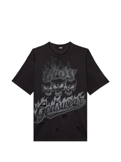 GCDS skull-print T-shirt Black C1MWQC058J079