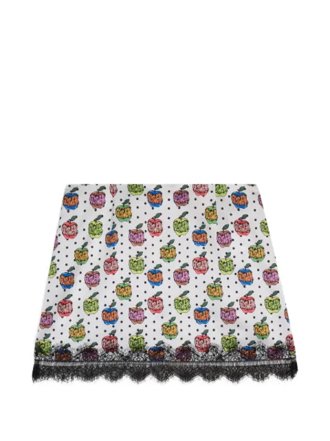 GCDS apple-print mini skirt White C1WBQM322G090