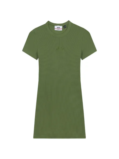GCDS logo-detail mini dress Green C1WEQB017J103