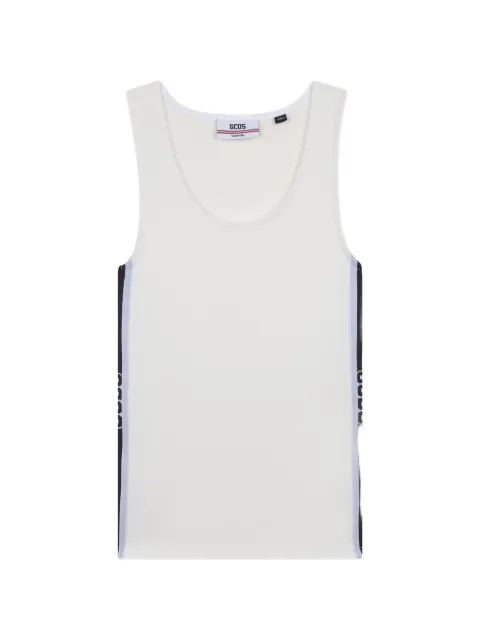 GCDS logo-stripe tank top White C1WEQC056J012