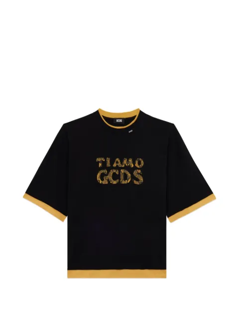 GCDS short-sleeve logo-lettering T-shirt Black C1MBQC068J080