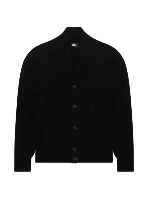 GCDS shawl-collar buttoned cardigan Black C1MBQF154K107