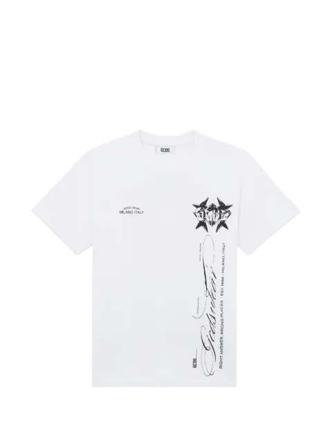 GCDS logo-print short-sleeve T-shirt White C1MWQC070J079