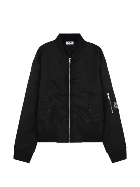 GCDS logo-patch bomber jacket Black C1MWQA005T028