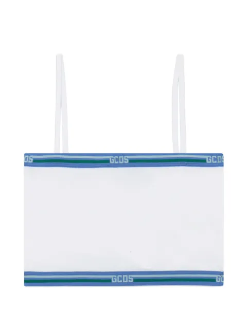 GCDS logo-tape crop top White C1WEQG046J010