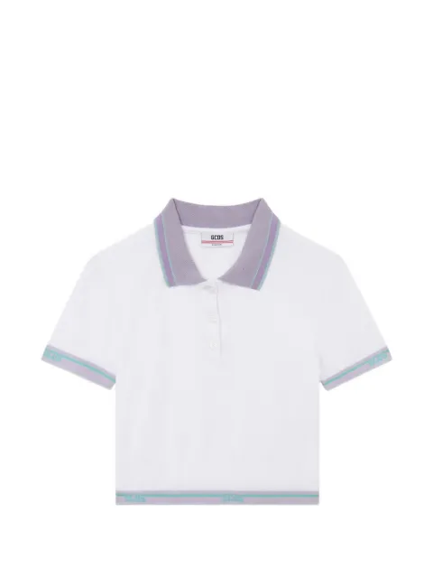 GCDS logo-trim polo top White C1WEQD113J024