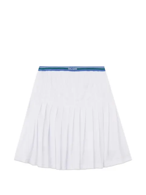 GCDS logo-detail pleated mini skirt White C1WEQM231J003
