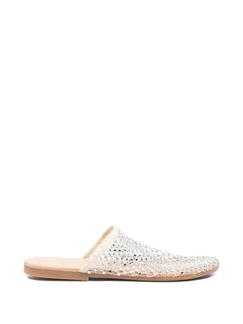 Alysi woven net-detail flat mules White 316611P6100