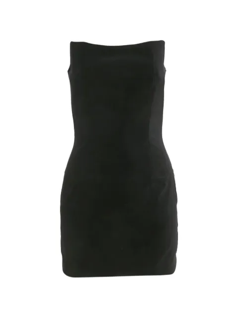 Balmain Pre-Owned velvet strapless mini dress Black 1252611