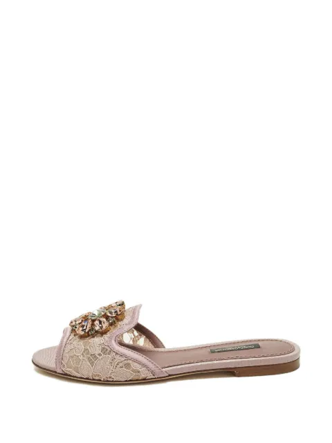 Dolce & Gabbana Pre-Owned crystal lace sandals Pink 1254983