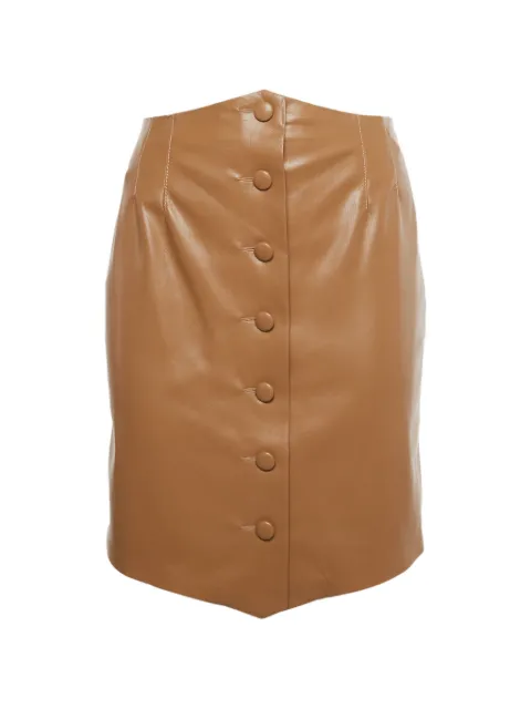 Nanushka faux-leather button-fastening skirt Brown 1247376