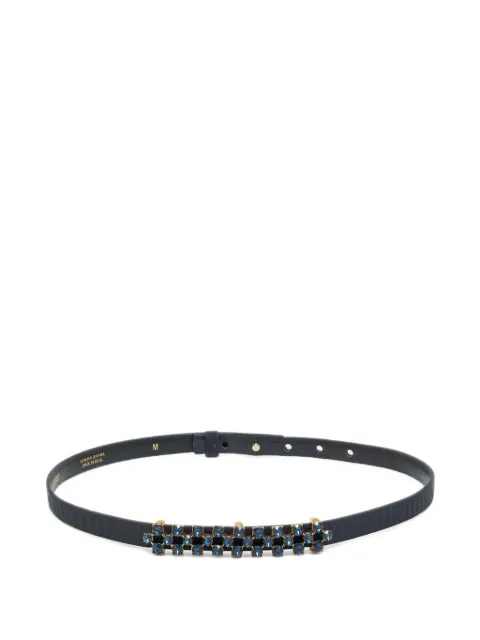 Oscar de la Renta Pre-Owned satin crystal belt Blue 1241557