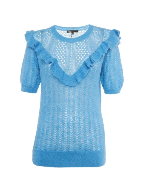 Maje ruffle knit top Blue 1250763