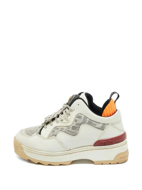 Fendi Pre-Owned mesh leather sneakers Neutrals 1248361