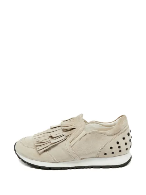 Tod's Vintage fringe studded sneakers Neutrals 1246564