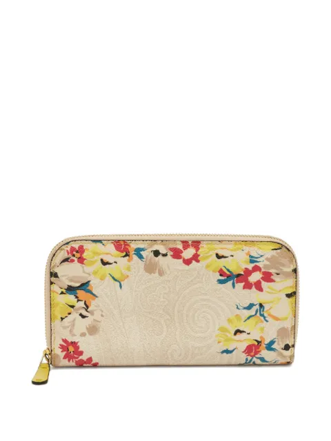 Etro Pre-Owned leather floral wallet Neutrals 1244750
