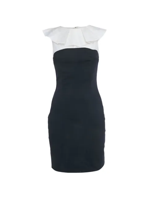 Just Cavalli Vintage ruffle-neck wool mini dress Black 1247027