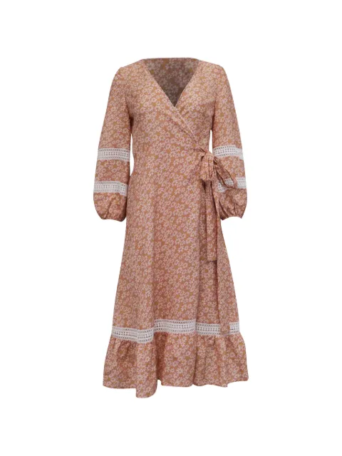 Maje printed wrap mini dress Orange TONPUUSCL647428W