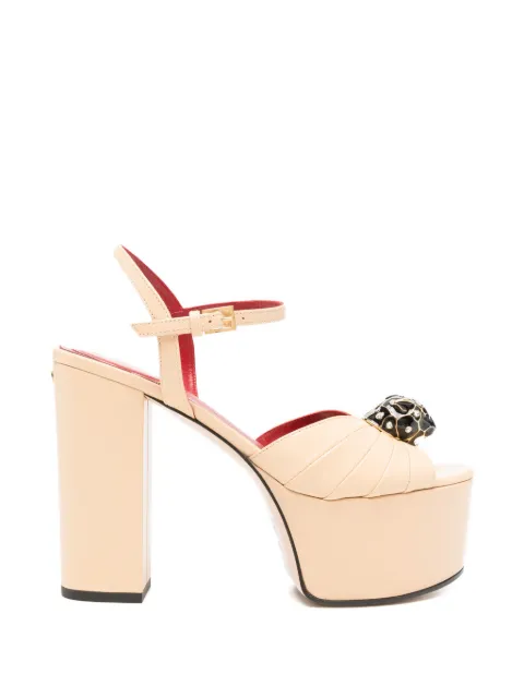 Valentino Garavani Panthea platform sandals in kidskin leather 125mm Neutrals WS0PA9LIR