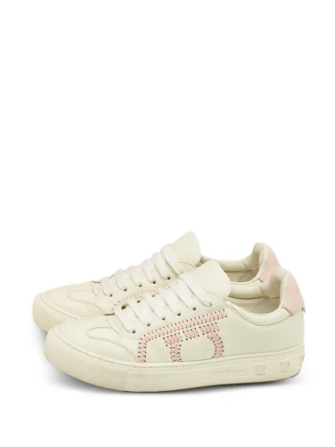 Ferragamo Pre-Owned leather gancini sneakers Neutrals 1243199