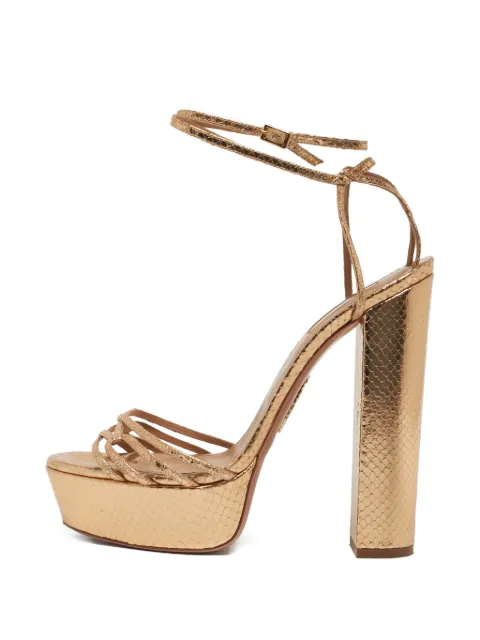 Aquazzura python-embossed sandals Gold 1247436