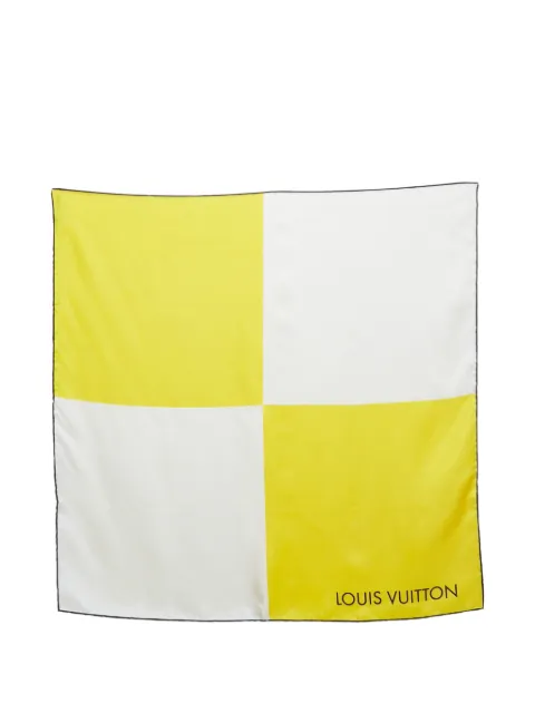 Louis Vuitton Pre-Owned checkered silk scarf Yellow 1246871