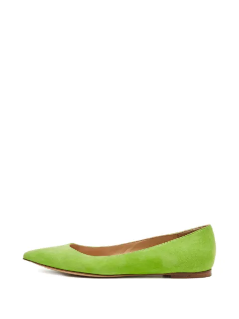 Gianvito Rossi suede almond-toe ballet flats Green 1244792