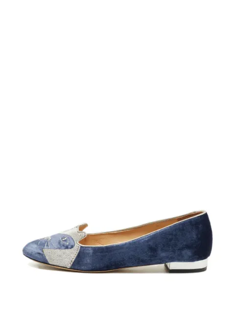 Charlotte Olympia Olympia kitty velvet pumps Blue 1241663
