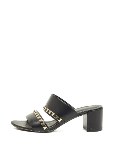 Ferragamo Pre-Owned chain-detail leather sandal Black 1241923