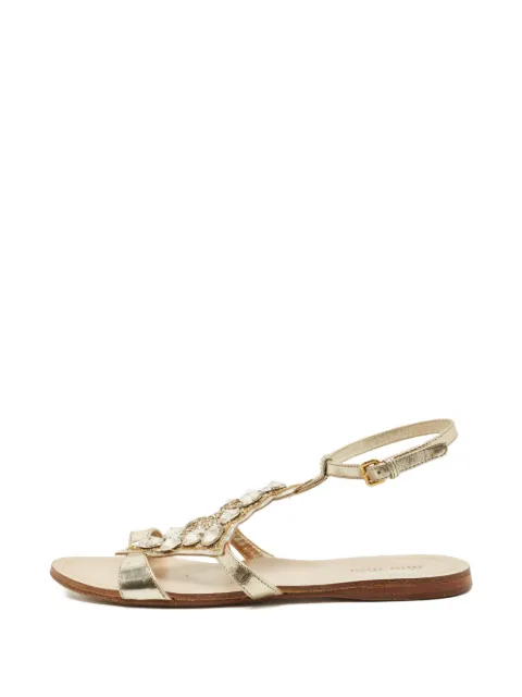 Miu Miu Pre-Owned foil crystal sandals Gold 1250782