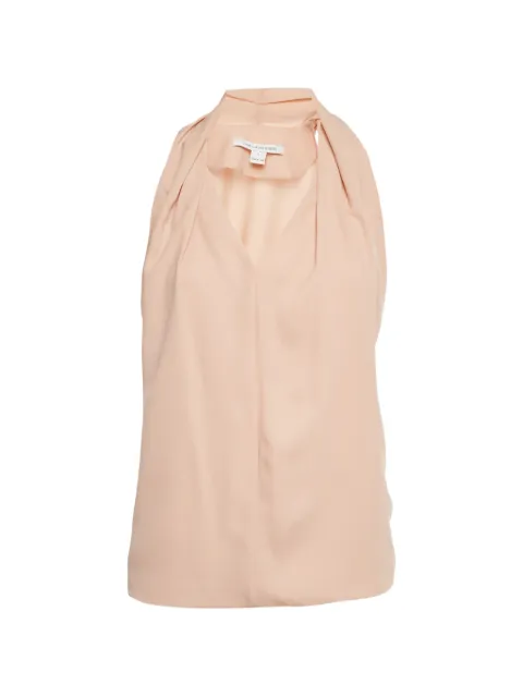 DVF Diane von Furstenberg crepe sleeveless blouse Neutrals 1236409