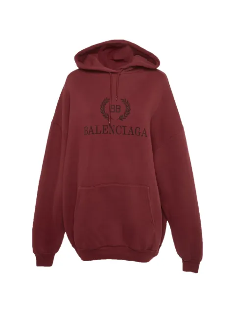 Balenciaga Pre-Owned logo-print hoodie Red 1256372